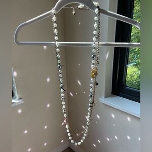 Betsey Johnson Pearls, Bugs, and Bows Necklace 🐜🎀💛